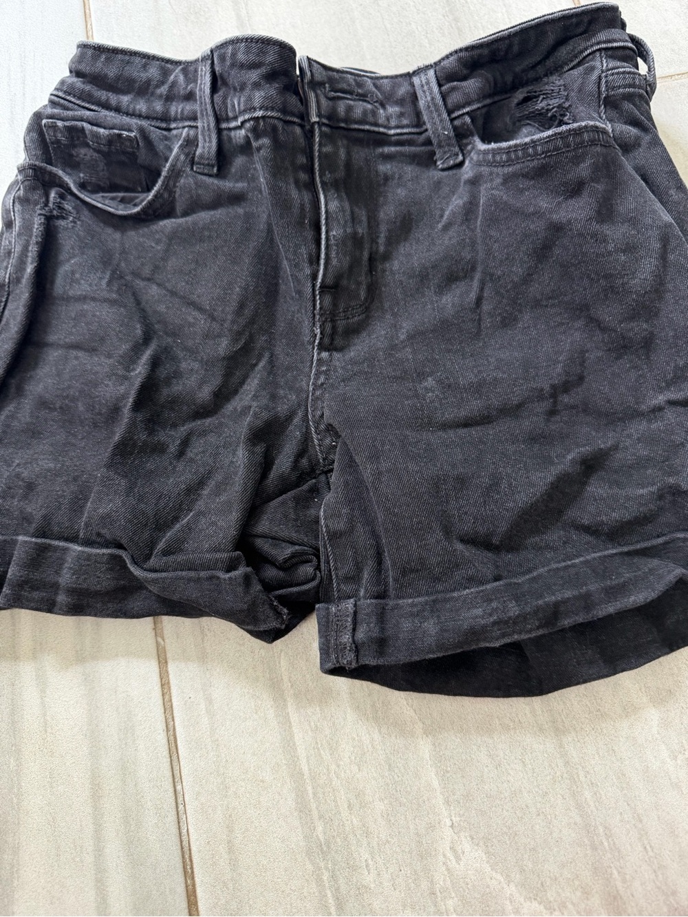 Arizona Jean Company Black High-Rise Cotton Denim Shorts